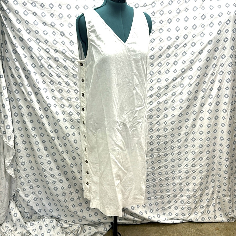 Madewell Maxi White Dress button sides XXL